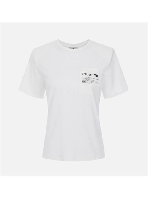 T-SHIRT WITH POCKET ELISABETTA FRANCHI | MA02056E2270 Gesso